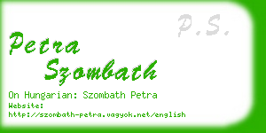 petra szombath business card